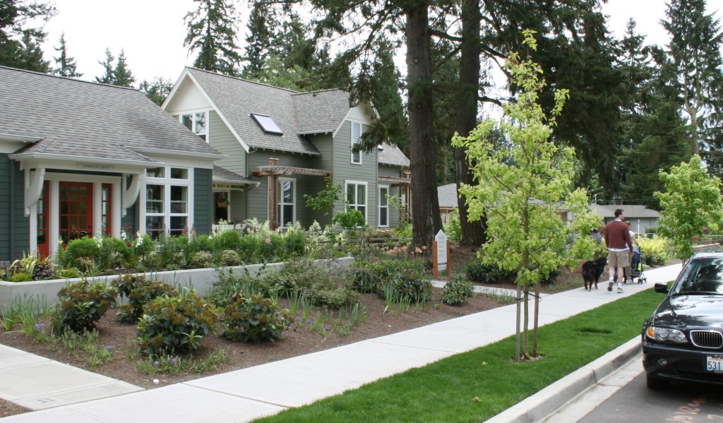 The street face of Danielson Grove makes a gesture to the surrounding neighborhood and passersby.